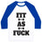 Virgin Teez  Baseball Tee Unisex Classic Baseball Tee / x-small / White/Blue FIT AS F*** (TANK) UNISEX CLASSIC BASEBALL TEE