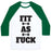 Virgin Teez  Baseball Tee Unisex Classic Baseball Tee / x-small / White/Dark Green FIT AS F*** (TANK) UNISEX CLASSIC BASEBALL TEE