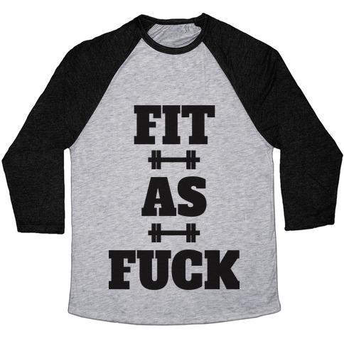 Virgin Teez  Baseball Tee Unisex Tri-Blend Baseball Tee / small / Athletic Gray / Black FIT AS F*** (TANK) UNISEX TRI-BLEND BASEBALL TEE