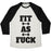 Virgin Teez  Baseball Tee Unisex Tri-Blend Baseball Tee / small / Oatmeal / Black FIT AS F*** (TANK) UNISEX TRI-BLEND BASEBALL TEE