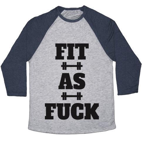 Virgin Teez  Baseball Tee Unisex Tri-Blend Baseball Tee / small / Athletic Gray / Navy FIT AS F*** (TANK) UNISEX TRI-BLEND BASEBALL TEE