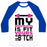 Virgin Teez  Baseball Tee Unisex Classic Baseball Tee / x-small / White/Blue FIT BOYFRIEND UNISEX CLASSIC BASEBALL TEE