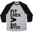 Virgin Teez  Baseball Tee Unisex Tri-Blend Baseball Tee / small / Athletic Gray / Black FIT CHICK > BAD BITCH UNISEX TRI-BLEND BASEBALL TEE