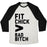 Virgin Teez  Baseball Tee Unisex Tri-Blend Baseball Tee / small / Oatmeal / Black FIT CHICK > BAD BITCH UNISEX TRI-BLEND BASEBALL TEE