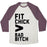Virgin Teez  Baseball Tee Unisex Tri-Blend Baseball Tee / small / Oatmeal / Maroon FIT CHICK > BAD BITCH UNISEX TRI-BLEND BASEBALL TEE