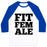 Virgin Teez  Baseball Tee Unisex Classic Baseball Tee / x-small / White/Blue FIT FEMALE UNISEX CLASSIC BASEBALL TEE