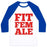 Virgin Teez  Baseball Tee Unisex Classic Baseball Tee / x-small / White/Blue FIT FEMALE UNISEX CLASSIC BASEBALL TEE