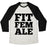 Virgin Teez  Baseball Tee Unisex Tri-Blend Baseball Tee / small / Oatmeal / Black FIT FEMALE UNISEX TRI-BLEND BASEBALL TEE