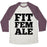 Virgin Teez  Baseball Tee Unisex Tri-Blend Baseball Tee / small / Oatmeal / Maroon FIT FEMALE UNISEX TRI-BLEND BASEBALL TEE