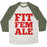 Virgin Teez  Baseball Tee Unisex Tri-Blend Baseball Tee / small / Oatmeal / Moss FIT FEMALE UNISEX TRI-BLEND BASEBALL TEE