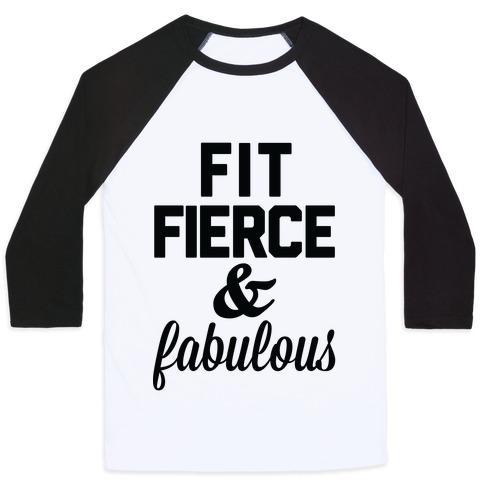 Virgin Teez  Baseball Tee Unisex Classic Baseball Tee / x-small / White/Black FIT FIERCE & FABULOUS UNISEX CLASSIC BASEBALL TEE