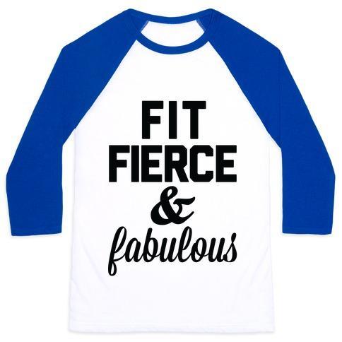 Virgin Teez  Baseball Tee Unisex Classic Baseball Tee / x-small / White/Blue FIT FIERCE & FABULOUS UNISEX CLASSIC BASEBALL TEE