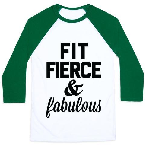 Virgin Teez  Baseball Tee Unisex Classic Baseball Tee / x-small / White/Dark Green FIT FIERCE & FABULOUS UNISEX CLASSIC BASEBALL TEE