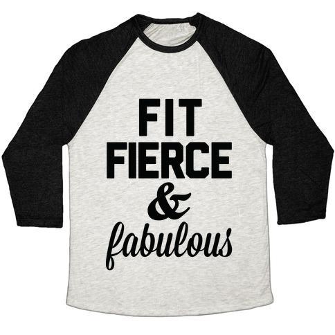 Virgin Teez  Baseball Tee Unisex Tri-Blend Baseball Tee / small / Oatmeal / Black FIT FIERCE & FABULOUS UNISEX TRI-BLEND BASEBALL TEE