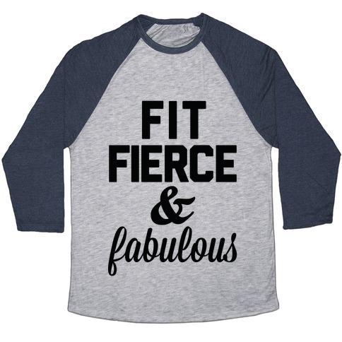Virgin Teez  Baseball Tee Unisex Tri-Blend Baseball Tee / small / Athletic Gray / Navy FIT FIERCE & FABULOUS UNISEX TRI-BLEND BASEBALL TEE