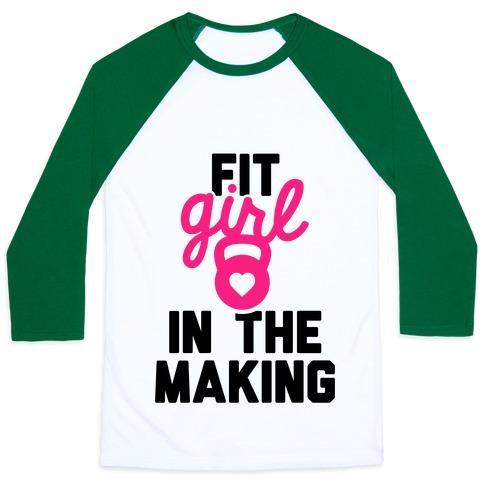 Virgin Teez  Baseball Tee Unisex Classic Baseball Tee / x-small / White/Dark Green FIT GIRL IN THE MAKING UNISEX CLASSIC BASEBALL TEE