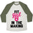 Virgin Teez  Baseball Tee Unisex Tri-Blend Baseball Tee / small / Oatmeal / Moss FIT GIRL IN THE MAKING UNISEX TRI-BLEND BASEBALL TEE