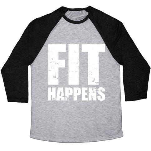 Virgin Teez  Baseball Tee Unisex Tri-Blend Baseball Tee / small / Athletic Gray / Black FIT HAPPENS UNISEX TRI-BLEND BASEBALL TEE