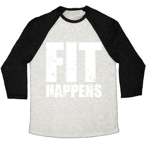 Virgin Teez  Baseball Tee Unisex Tri-Blend Baseball Tee / small / Oatmeal / Black FIT HAPPENS UNISEX TRI-BLEND BASEBALL TEE