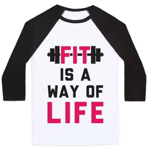 Virgin Teez  Baseball Tee Unisex Classic Baseball Tee / x-small / White/Black FIT IS A WAY OF LIFE UNISEX CLASSIC BASEBALL TEE