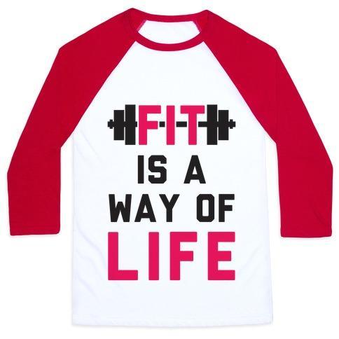Virgin Teez  Baseball Tee Unisex Classic Baseball Tee / x-small / White/Red FIT IS A WAY OF LIFE UNISEX CLASSIC BASEBALL TEE