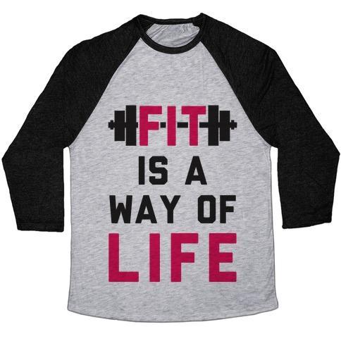 Virgin Teez  Baseball Tee Unisex Tri-Blend Baseball Tee / small / Athletic Gray / Black FIT IS A WAY OF LIFE UNISEX TRI-BLEND BASEBALL TEE