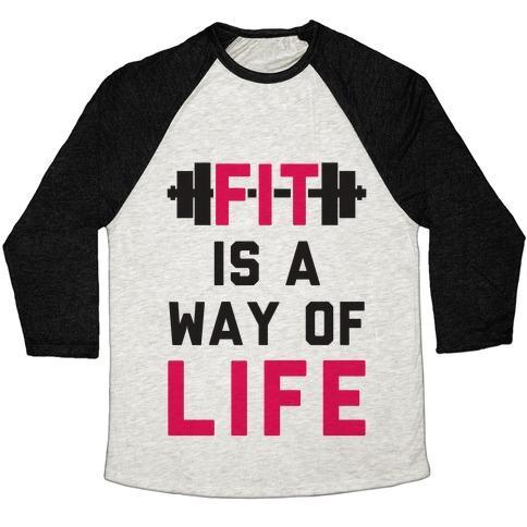 Virgin Teez  Baseball Tee Unisex Tri-Blend Baseball Tee / small / Oatmeal / Black FIT IS A WAY OF LIFE UNISEX TRI-BLEND BASEBALL TEE