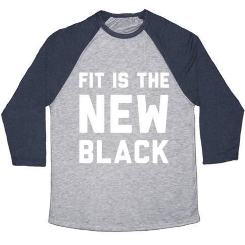 Virgin Teez  Baseball Tee Unisex Tri-Blend Baseball Tee / small / Athletic Gray / Navy FIT IS THE NEW BLACK UNISEX TRI-BLEND BASEBALL TEE