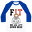 Virgin Teez  Baseball Tee Unisex Classic Baseball Tee / x-small / White/Blue FIT WE ALL LIFT DOWN HERE PARODY UNISEX CLASSIC BASEBALL TEE