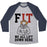 Virgin Teez  Baseball Tee Unisex Tri-Blend Baseball Tee / small / Athletic Gray / Navy FIT WE ALL LIFT DOWN HERE PARODY UNISEX TRI-BLEND BASEBALL TEE