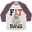 Virgin Teez  Baseball Tee Unisex Tri-Blend Baseball Tee / small / Oatmeal / Maroon FIT WE ALL LIFT DOWN HERE PARODY UNISEX TRI-BLEND BASEBALL TEE