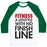 Virgin Teez  Baseball Tee Unisex Classic Baseball Tee / x-small / White/Dark Green FITNESS: A LIFESTYLE WITH NO FINISHLINE UNISEX CLASSIC BASEBALL TEE