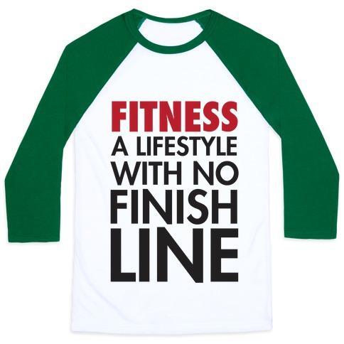 Virgin Teez  Baseball Tee Unisex Classic Baseball Tee / x-small / White/Dark Green FITNESS: A LIFESTYLE WITH NO FINISHLINE UNISEX CLASSIC BASEBALL TEE
