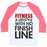 Virgin Teez  Baseball Tee Unisex Classic Baseball Tee / x-small / White/Neon Pink FITNESS: A LIFESTYLE WITH NO FINISHLINE UNISEX CLASSIC BASEBALL TEE
