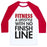 Virgin Teez  Baseball Tee Unisex Classic Baseball Tee / x-small / White/Red FITNESS: A LIFESTYLE WITH NO FINISHLINE UNISEX CLASSIC BASEBALL TEE