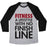 Virgin Teez  Baseball Tee Unisex Tri-Blend Baseball Tee / small / Athletic Gray / Black FITNESS: A LIFESTYLE WITH NO FINISHLINE UNISEX TRI-BLEND BASEBALL TEE