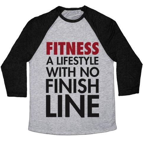 Virgin Teez  Baseball Tee Unisex Tri-Blend Baseball Tee / small / Athletic Gray / Black FITNESS: A LIFESTYLE WITH NO FINISHLINE UNISEX TRI-BLEND BASEBALL TEE