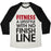 Virgin Teez  Baseball Tee Unisex Tri-Blend Baseball Tee / small / Oatmeal / Black FITNESS: A LIFESTYLE WITH NO FINISHLINE UNISEX TRI-BLEND BASEBALL TEE