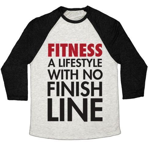 Virgin Teez  Baseball Tee Unisex Tri-Blend Baseball Tee / small / Oatmeal / Black FITNESS: A LIFESTYLE WITH NO FINISHLINE UNISEX TRI-BLEND BASEBALL TEE