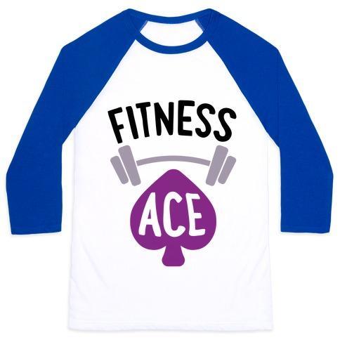 Virgin Teez  Baseball Tee Unisex Classic Baseball Tee / x-small / White/Blue FITNESS ACE UNISEX CLASSIC BASEBALL TEE