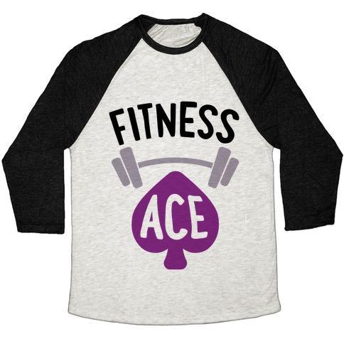 Virgin Teez  Baseball Tee Unisex Tri-Blend Baseball Tee / small / Oatmeal / Black FITNESS ACE UNISEX TRI-BLEND BASEBALL TEE