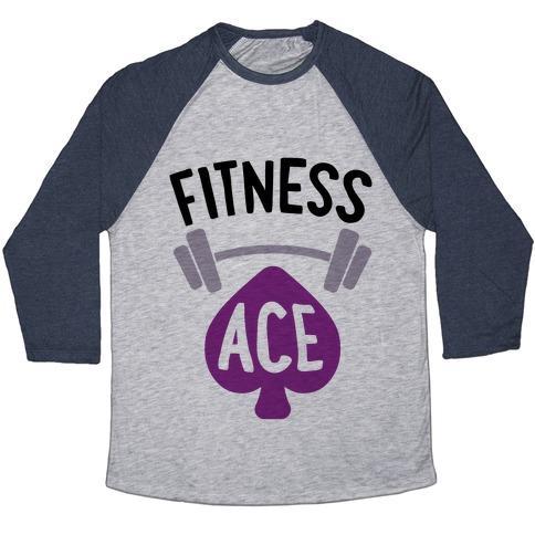 Virgin Teez  Baseball Tee Unisex Tri-Blend Baseball Tee / small / Athletic Gray / Navy FITNESS ACE UNISEX TRI-BLEND BASEBALL TEE