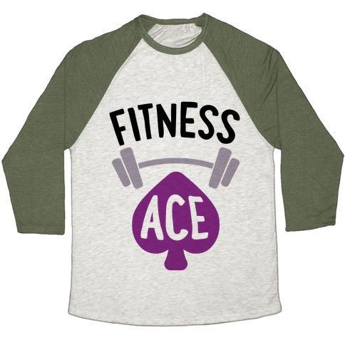 Virgin Teez  Baseball Tee Unisex Tri-Blend Baseball Tee / small / Oatmeal / Moss FITNESS ACE UNISEX TRI-BLEND BASEBALL TEE