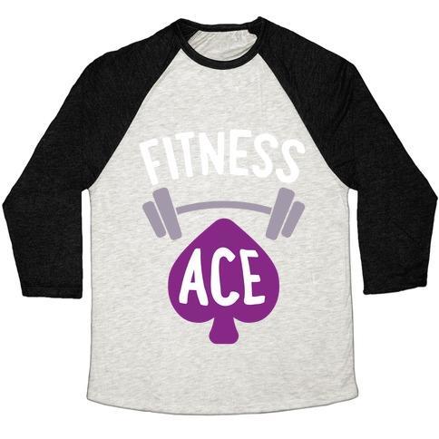 Virgin Teez  Baseball Tee Unisex Tri-Blend Baseball Tee / small / Oatmeal / Black FITNESS ACE UNISEX TRI-BLEND BASEBALL TEE
