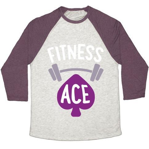 Virgin Teez  Baseball Tee Unisex Tri-Blend Baseball Tee / small / Oatmeal / Maroon FITNESS ACE UNISEX TRI-BLEND BASEBALL TEE