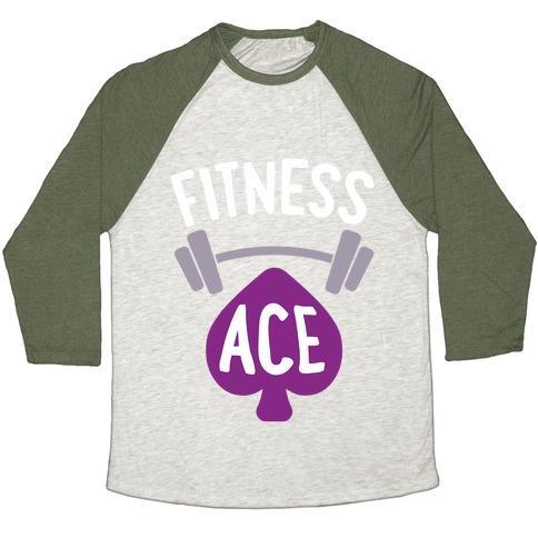 Virgin Teez  Baseball Tee Unisex Tri-Blend Baseball Tee / small / Oatmeal / Moss FITNESS ACE UNISEX TRI-BLEND BASEBALL TEE