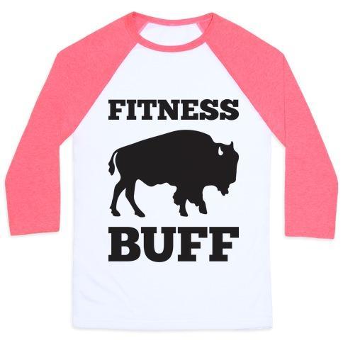 Virgin Teez  Baseball Tee Unisex Classic Baseball Tee / x-small / White/Neon Pink FITNESS BUFF UNISEX CLASSIC BASEBALL TEE
