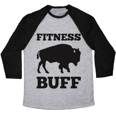 Virgin Teez  Baseball Tee Unisex Tri-Blend Baseball Tee / small / Athletic Gray / Black FITNESS BUFF UNISEX TRI-BLEND BASEBALL TEE