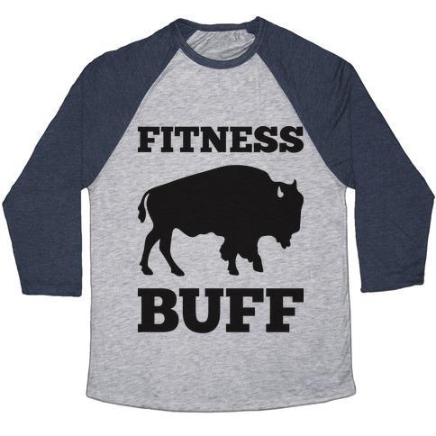 Virgin Teez  Baseball Tee Unisex Tri-Blend Baseball Tee / small / Athletic Gray / Navy FITNESS BUFF UNISEX TRI-BLEND BASEBALL TEE