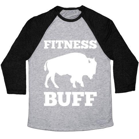 Virgin Teez  Baseball Tee Unisex Tri-Blend Baseball Tee / small / Athletic Gray / Black FITNESS BUFF UNISEX TRI-BLEND BASEBALL TEE